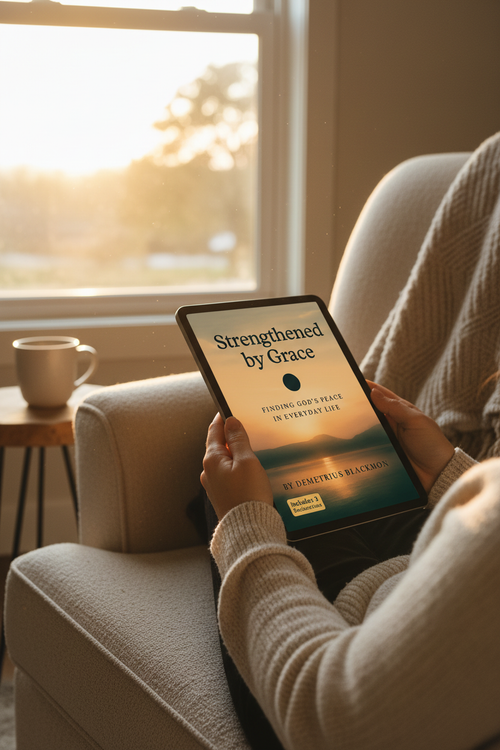 Strengthened by Grace Hands Tablet
